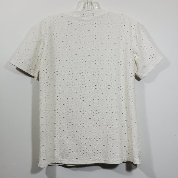 JEITO D'VESTIR eyelet short sleeve shirt with sequin girl with pineapple… - Picture 6 of 10